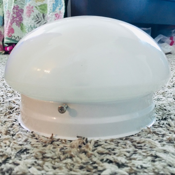 Other White Glass Button Shaped Flush Mount Ceiling Light Bulb Cover